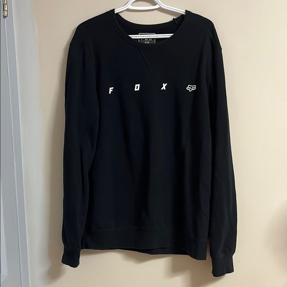 Fox Black Crewneck Sweater Minimalist Design